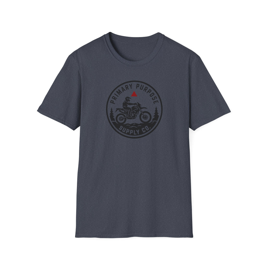 Motorcycle Logo T-Shirt — "Primary Purpose Supply Co." Vintage Rider Tee