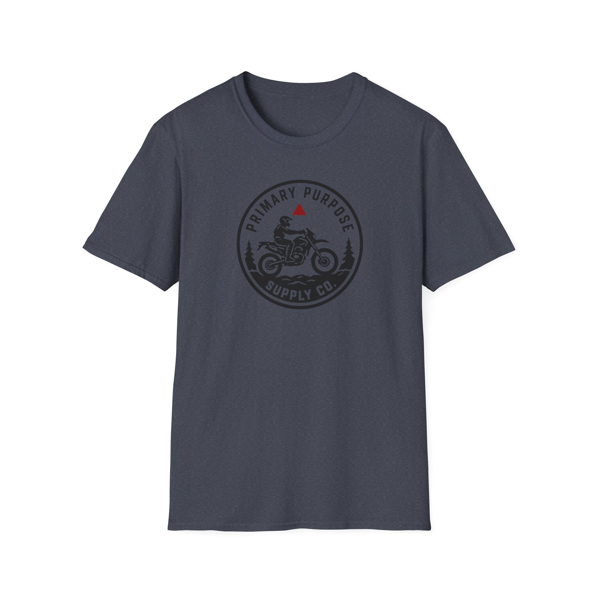 Motorcycle Logo T-Shirt — "Primary Purpose Supply Co." Vintage Rider Tee