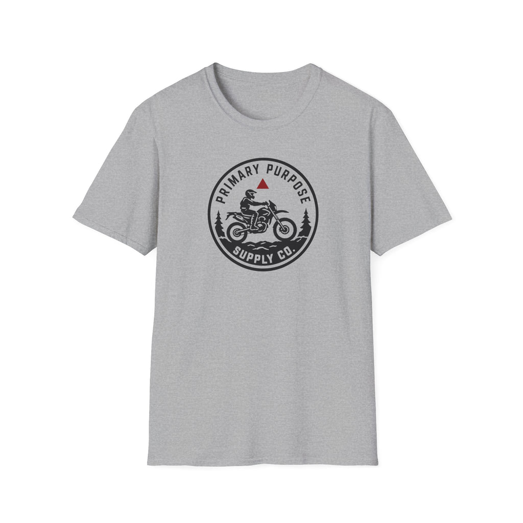 Motorcycle Logo T-Shirt — "Primary Purpose Supply Co." Vintage Rider Tee