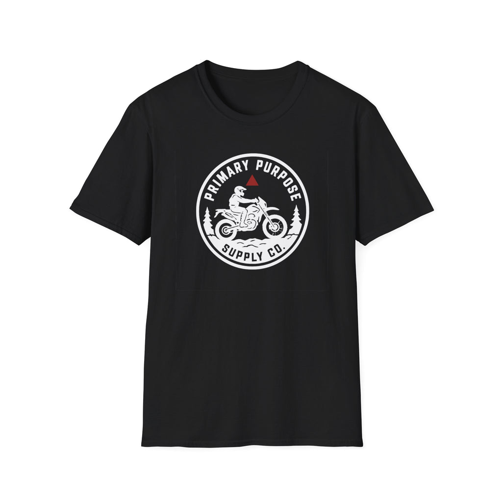 Motorcycle Logo T-Shirt — "Primary Purpose Supply Co." Vintage Rider Tee