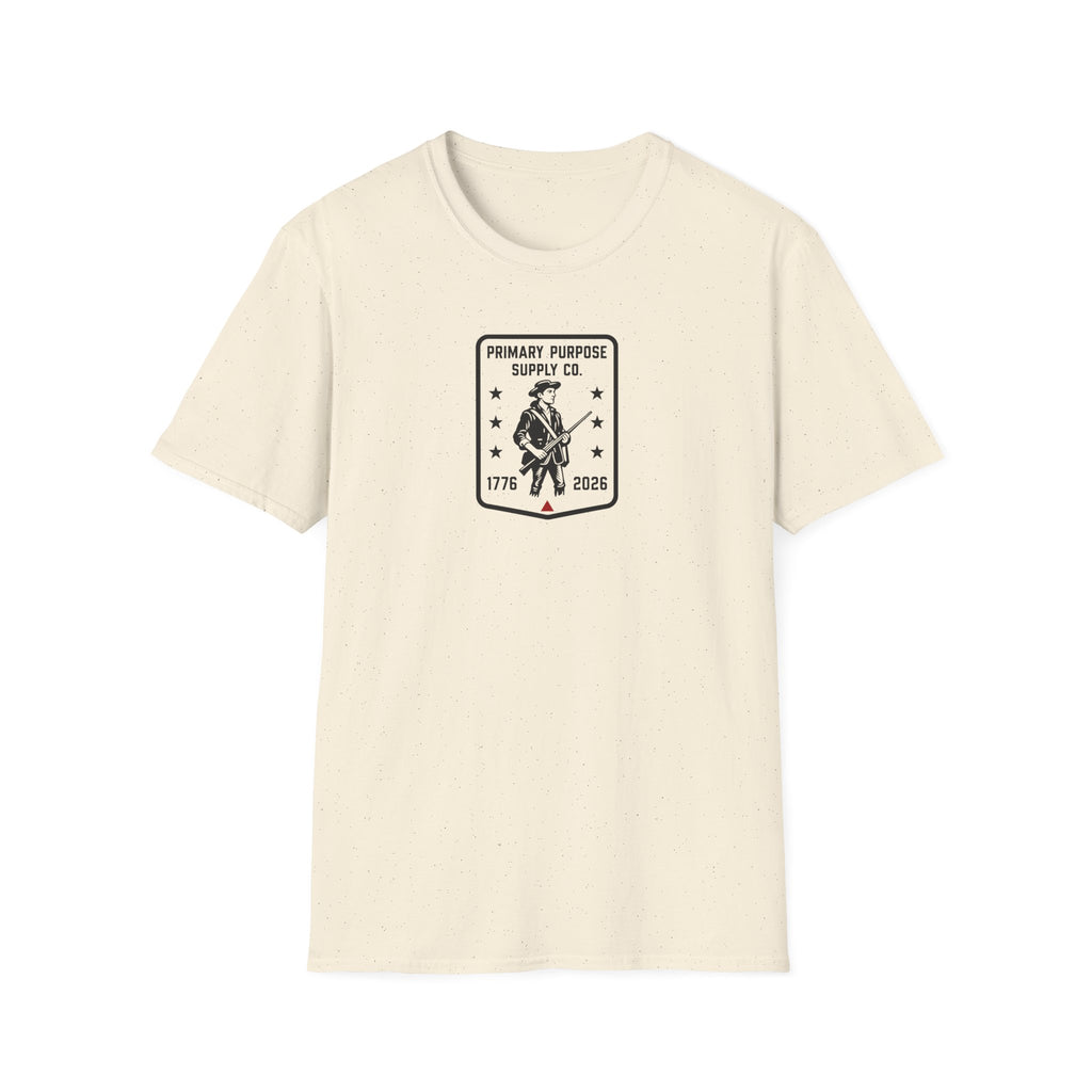 Patriot Rifleman T-Shirt — Primary Purpose Supply Co. 1776–2026 Vintage Patch