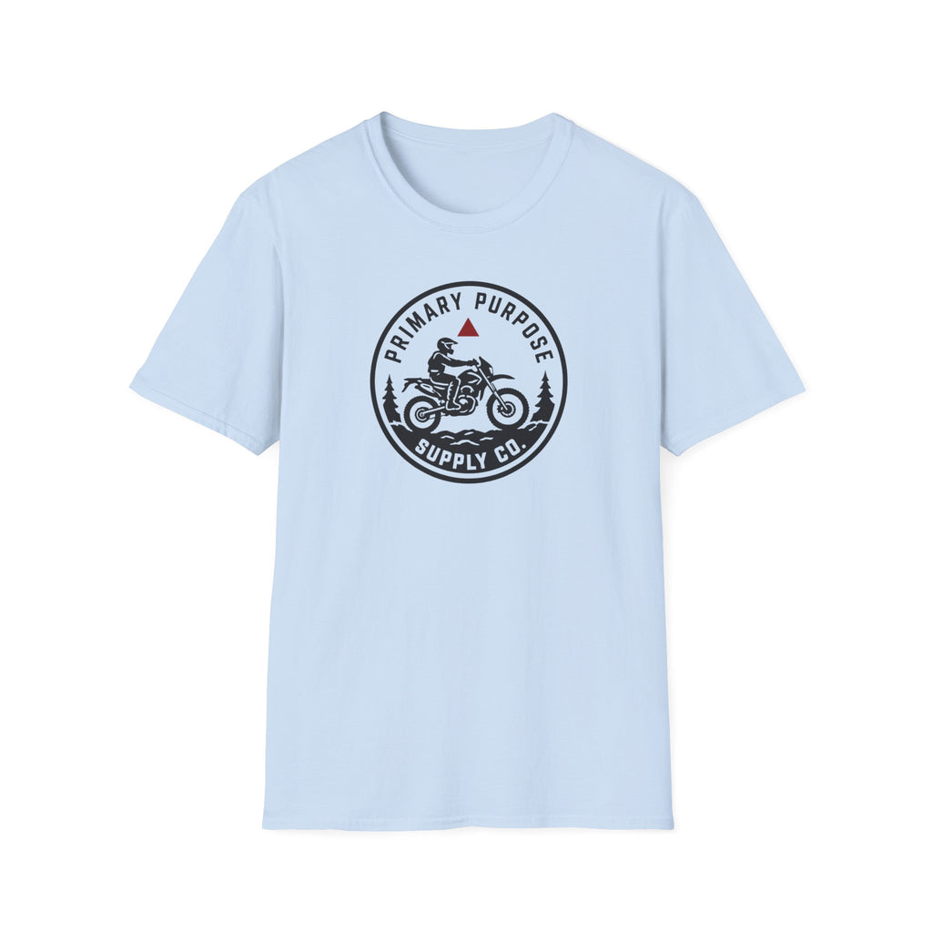 Motorcycle Logo T-Shirt — "Primary Purpose Supply Co." Vintage Rider Tee