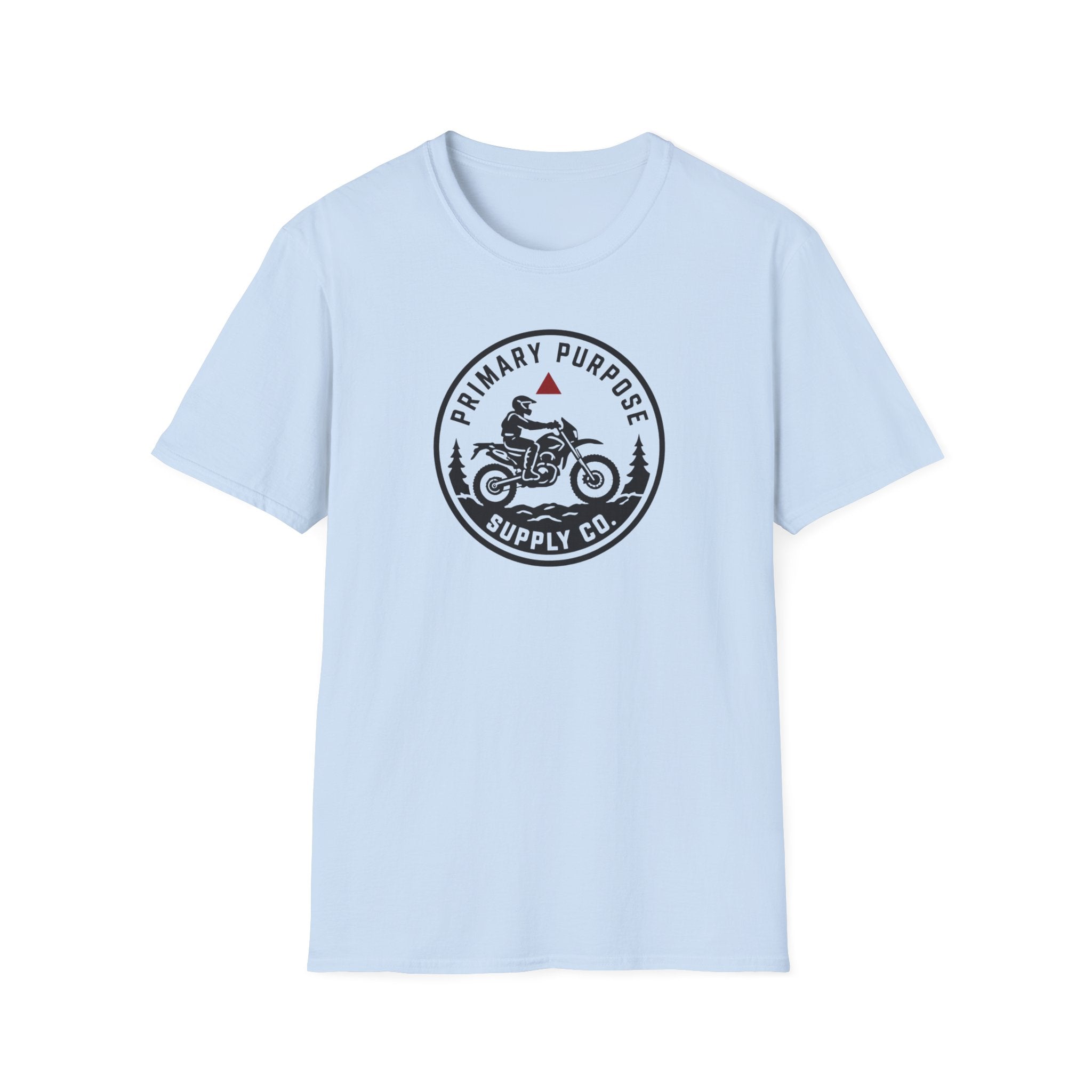 Motorcycle Logo T-Shirt — "Primary Purpose Supply Co." Vintage Rider Tee