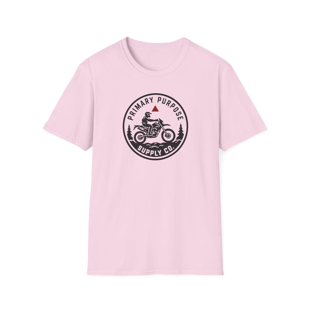 Motorcycle Logo T-Shirt — "Primary Purpose Supply Co." Vintage Rider Tee