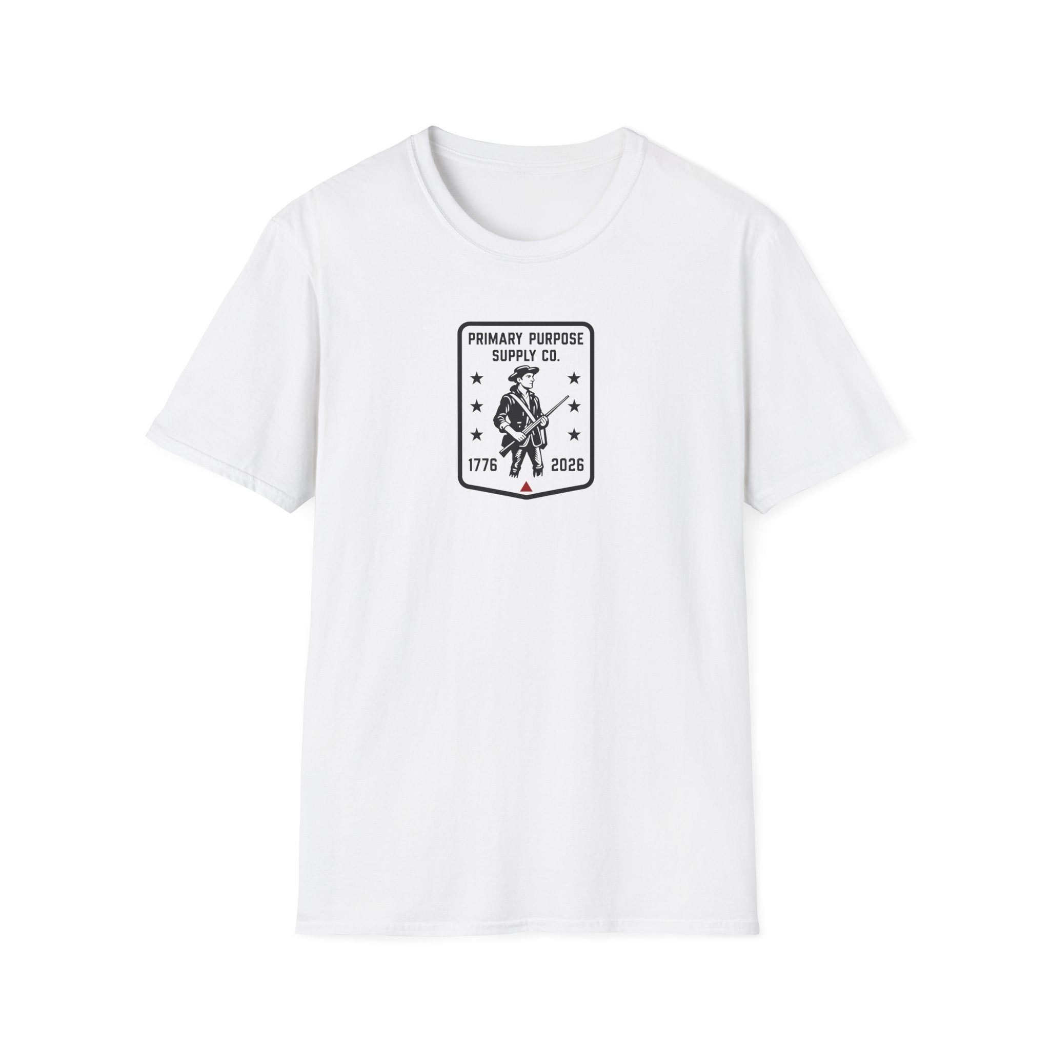 Patriot Rifleman T-Shirt — Primary Purpose Supply Co. 1776–2026 Vintage Patch
