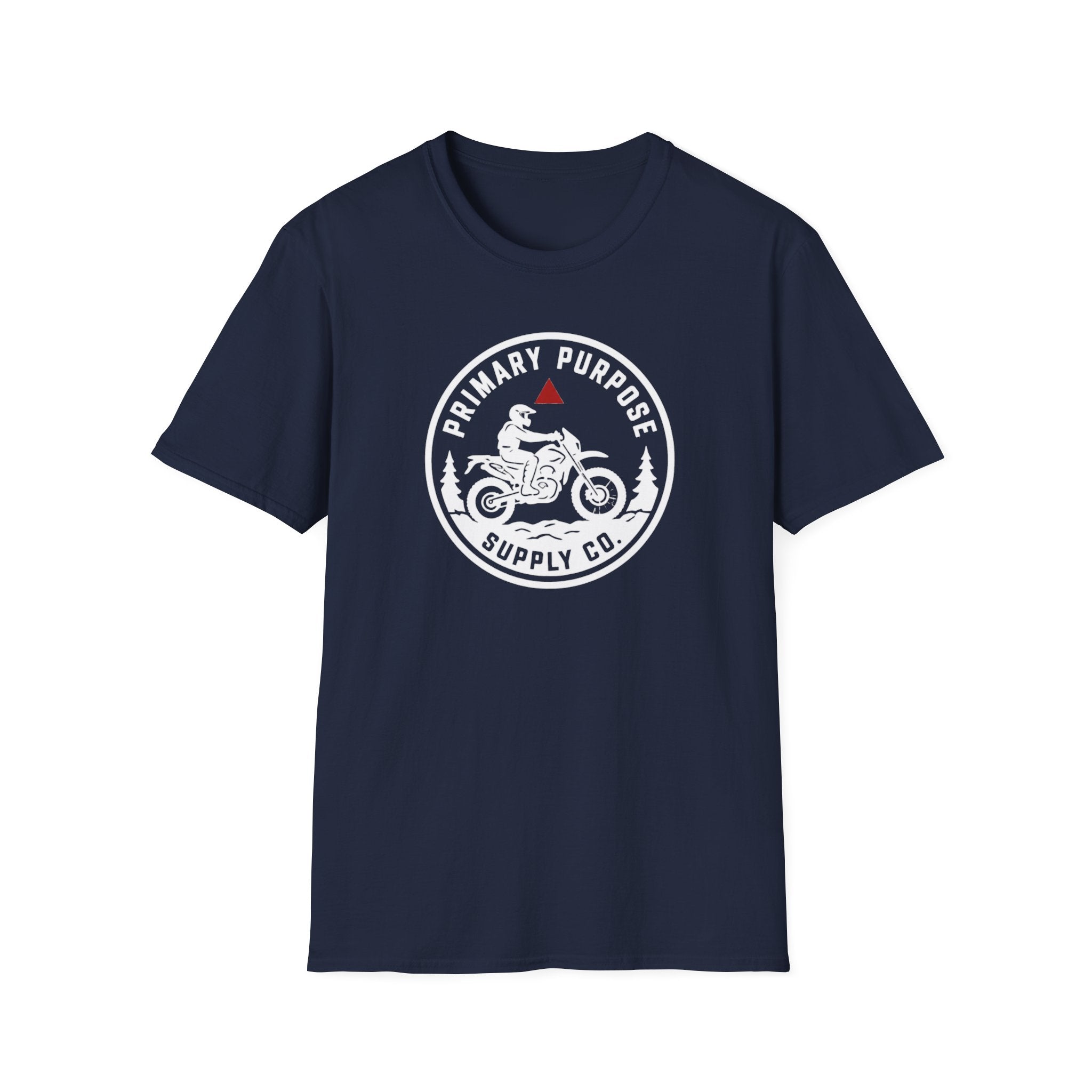 Motorcycle Logo T-Shirt — "Primary Purpose Supply Co." Vintage Rider Tee