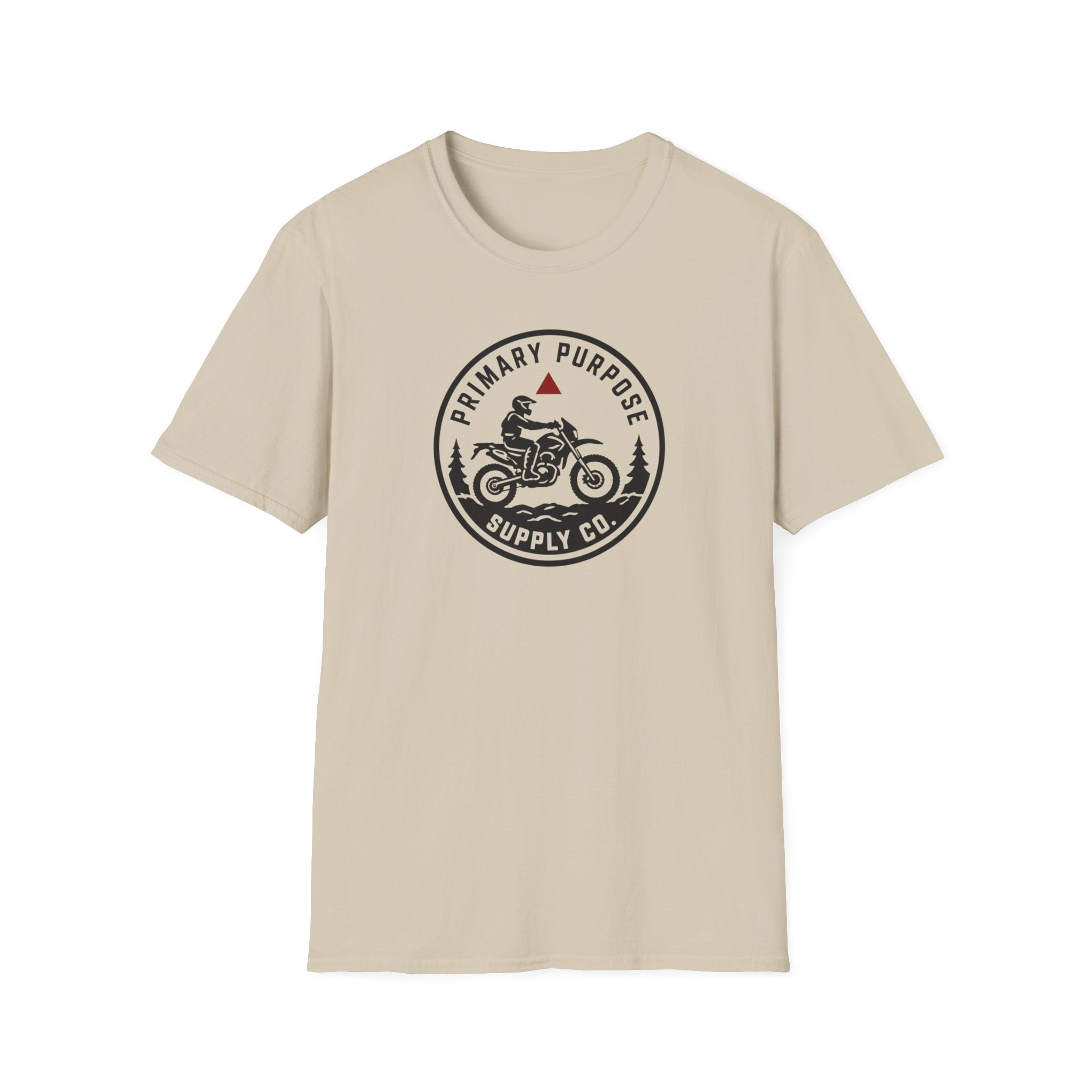 Motorcycle Logo T-Shirt — "Primary Purpose Supply Co." Vintage Rider Tee